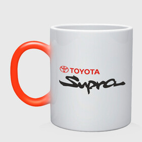 Кружка хамелеон с принтом Toyota Supra в Санкт-Петербурге, керамика | меняет цвет при нагревании, емкость 330 мл | supra | toyota | toyota supra | vашины | супра | тачки | тойота | тойота  супра