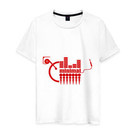 Мужская футболка хлопок с принтом Minimal Techno в Санкт-Петербурге, 100% хлопок | прямой крой, круглый вырез горловины, длина до линии бедер, слегка спущенное плечо. | эквалайзер