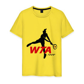 Мужская футболка хлопок с принтом Теннисистка (3) в Санкт-Петербурге, 100% хлопок | прямой крой, круглый вырез горловины, длина до линии бедер, слегка спущенное плечо. | 
