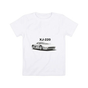 Детская футболка хлопок с принтом Jaguar XJ-220 в Санкт-Петербурге, 100% хлопок | круглый вырез горловины, полуприлегающий силуэт, длина до линии бедер | Тематика изображения на принте: 