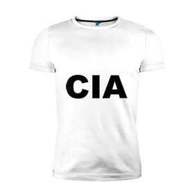 Мужская футболка премиум с принтом ЦРУ (2) в Санкт-Петербурге, 92% хлопок, 8% лайкра | приталенный силуэт, круглый вырез ворота, длина до линии бедра, короткий рукав | central intelligence agency | cia | спецслужбы сша | центральное разведывательное управление | цру