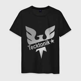 Мужская футболка хлопок с принтом Tecktonik Silver в Санкт-Петербурге, 100% хлопок | прямой крой, круглый вырез горловины, длина до линии бедер, слегка спущенное плечо. | dance | tecktonick | tecktonik | tektonic | tektonik | клуб | танцевать | тектоник | тиктоник