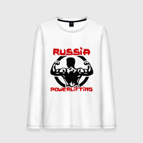 Мужской лонгслив хлопок с принтом Powerlifting Russia в Санкт-Петербурге, 100% хлопок |  | powerlifting