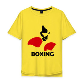 Мужская футболка хлопок Oversize с принтом Russia boxing в Санкт-Петербурге, 100% хлопок | свободный крой, круглый ворот, “спинка” длиннее передней части | кикбоксинг