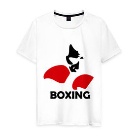 Мужская футболка хлопок с принтом Russia boxing в Санкт-Петербурге, 100% хлопок | прямой крой, круглый вырез горловины, длина до линии бедер, слегка спущенное плечо. | кикбоксинг