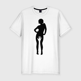 Мужская футболка премиум с принтом Запретный плод будет доступен! в Санкт-Петербурге, 92% хлопок, 8% лайкра | приталенный силуэт, круглый вырез ворота, длина до линии бедра, короткий рукав | девушка | женщина | запретный | плод