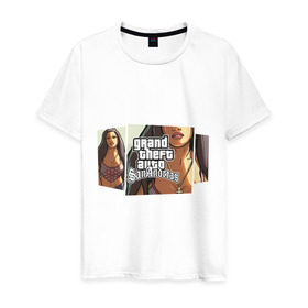 Мужская футболка хлопок с принтом Grand Theft Auto San Andreas (1) в Санкт-Петербурге, 100% хлопок | прямой крой, круглый вырез горловины, длина до линии бедер, слегка спущенное плечо. | grand theft auto | gta | gta sa | san andreas | гта сан андреас