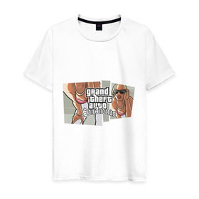 Мужская футболка хлопок с принтом Grand Theft Auto San Andreas (2) в Санкт-Петербурге, 100% хлопок | прямой крой, круглый вырез горловины, длина до линии бедер, слегка спущенное плечо. | grand theft auto | gta | gta sa | san andreas | гта сан андреас