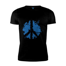 Мужская футболка премиум с принтом Peace мир в Санкт-Петербурге, 92% хлопок, 8% лайкра | приталенный силуэт, круглый вырез ворота, длина до линии бедра, короткий рукав | Тематика изображения на принте: хиппи