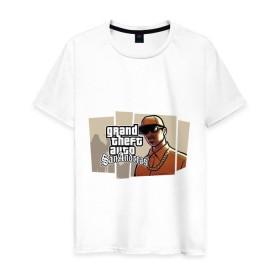 Мужская футболка хлопок с принтом Grand Theft Auto San Andreas (6) в Санкт-Петербурге, 100% хлопок | прямой крой, круглый вырез горловины, длина до линии бедер, слегка спущенное плечо. | grand theft auto | gta | san andreas | гта | сан андрес