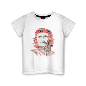 Детская футболка хлопок с принтом Che Guevara (3) в Санкт-Петербурге, 100% хлопок | круглый вырез горловины, полуприлегающий силуэт, длина до линии бедер | Тематика изображения на принте: гевара | куба | революция | свобода | че