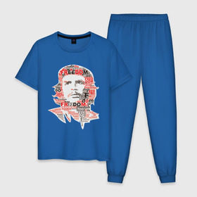 Мужская пижама хлопок с принтом Che Guevara (3) в Санкт-Петербурге, 100% хлопок | брюки и футболка прямого кроя, без карманов, на брюках мягкая резинка на поясе и по низу штанин
 | гевара | куба | революция | свобода | че