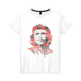 Женская футболка хлопок с принтом Che Guevara (3) в Санкт-Петербурге, 100% хлопок | прямой крой, круглый вырез горловины, длина до линии бедер, слегка спущенное плечо | гевара | куба | революция | свобода | че
