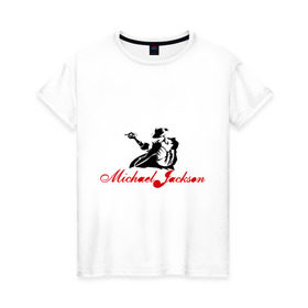 Женская футболка хлопок с принтом Michael в Санкт-Петербурге, 100% хлопок | прямой крой, круглый вырез горловины, длина до линии бедер, слегка спущенное плечо | michael jackson | pop | майкл джексон | поп | силуэт