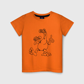 Детская футболка хлопок с принтом Инопланетянин (4) в Санкт-Петербурге, 100% хлопок | круглый вырез горловины, полуприлегающий силуэт, длина до линии бедер | гуманоид | инопланетянин | нло | пришелец