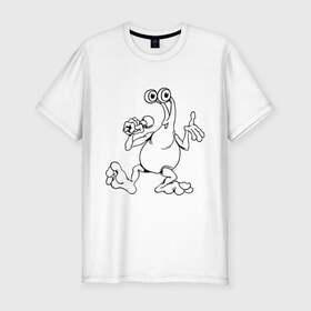 Мужская футболка премиум с принтом Инопланетянин (4) в Санкт-Петербурге, 92% хлопок, 8% лайкра | приталенный силуэт, круглый вырез ворота, длина до линии бедра, короткий рукав | гуманоид | инопланетянин | нло | пришелец