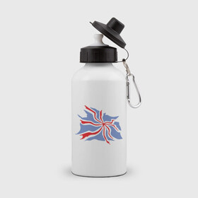 Бутылка спортивная с принтом Флаг Англии в Санкт-Петербурге, металл | емкость — 500 мл, в комплекте две пластиковые крышки и карабин для крепления | england | gb | uk | англия | британский флаг | великобритания | соединенное королевство | флаг