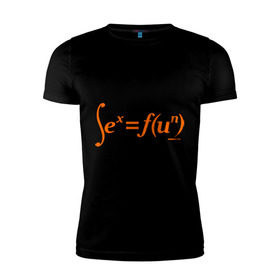 Мужская футболка премиум с принтом Sex = Fun в Санкт-Петербурге, 92% хлопок, 8% лайкра | приталенный силуэт, круглый вырез ворота, длина до линии бедра, короткий рукав | Тематика изображения на принте: fun | веселье | икс | интеграл | математика | математический | развлечение | формула | функция