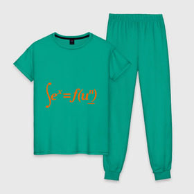 Женская пижама хлопок с принтом Sex = Fun в Санкт-Петербурге, 100% хлопок | брюки и футболка прямого кроя, без карманов, на брюках мягкая резинка на поясе и по низу штанин | fun | веселье | икс | интеграл | математика | математический | развлечение | формула | функция