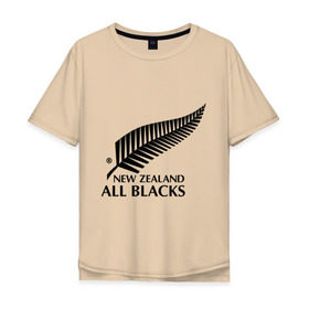 Мужская футболка хлопок Oversize с принтом All blacks в Санкт-Петербурге, 100% хлопок | свободный крой, круглый ворот, “спинка” длиннее передней части | американский футбол | регби