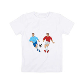 Детская футболка хлопок с принтом Футбол в Санкт-Петербурге, 100% хлопок | круглый вырез горловины, полуприлегающий силуэт, длина до линии бедер | Тематика изображения на принте: football | футбол | футболист | футбольный мяч