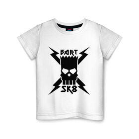 Детская футболка хлопок с принтом Bart SK8 (Барт Симпсон) в Санкт-Петербурге, 100% хлопок | круглый вырез горловины, полуприлегающий силуэт, длина до линии бедер | simpsons | барт | симпсон | симпсоны | симсоны