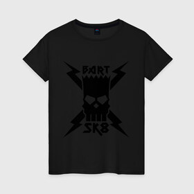 Женская футболка хлопок с принтом Bart SK8 (Барт Симпсон) в Санкт-Петербурге, 100% хлопок | прямой крой, круглый вырез горловины, длина до линии бедер, слегка спущенное плечо | simpsons | барт | симпсон | симпсоны | симсоны