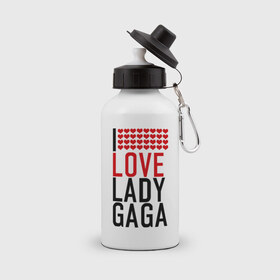 Бутылка спортивная с принтом I love Lady Gaga в Санкт-Петербурге, металл | емкость — 500 мл, в комплекте две пластиковые крышки и карабин для крепления | Тематика изображения на принте: i love | lady gaga | pop | леди гага | поп | я люблю