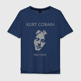 Мужская футболка хлопок Oversize с принтом Kurt Cobain в Санкт-Петербурге, 100% хлопок | свободный крой, круглый ворот, “спинка” длиннее передней части | kurt cobain | nirvana | кумиры | курт кобейн | легенды | нирвана | певцы | портреты
