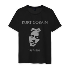 Мужская футболка хлопок с принтом Kurt Cobain в Санкт-Петербурге, 100% хлопок | прямой крой, круглый вырез горловины, длина до линии бедер, слегка спущенное плечо. | kurt cobain | nirvana | кумиры | курт кобейн | легенды | нирвана | певцы | портреты
