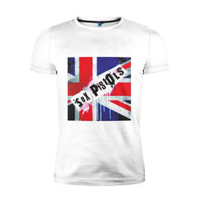 Мужская футболка премиум с принтом Sex Pistols (2) в Санкт-Петербурге, 92% хлопок, 8% лайкра | приталенный силуэт, круглый вырез ворота, длина до линии бедра, короткий рукав | британский флаг