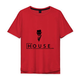 Мужская футболка хлопок Oversize с принтом Доктор Хаус (House M.D.) в Санкт-Петербурге, 100% хлопок | свободный крой, круглый ворот, “спинка” длиннее передней части | house | house md | все врут | доктор хауз | доктор хаус | хаус | хью лори