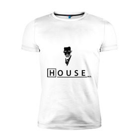 Мужская футболка премиум с принтом Доктор Хаус (House M.D.) в Санкт-Петербурге, 92% хлопок, 8% лайкра | приталенный силуэт, круглый вырез ворота, длина до линии бедра, короткий рукав | house | house md | все врут | доктор хауз | доктор хаус | хаус | хью лори