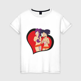 Женская футболка хлопок с принтом Futurama-censored в Санкт-Петербурге, 100% хлопок | прямой крой, круглый вырез горловины, длина до линии бедер, слегка спущенное плечо | futurama | футурама