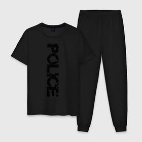 Мужская пижама хлопок с принтом Police (2) в Санкт-Петербурге, 100% хлопок | брюки и футболка прямого кроя, без карманов, на брюках мягкая резинка на поясе и по низу штанин
 | footbolki | police | правоохранительные органы