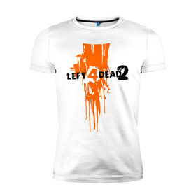 Мужская футболка премиум с принтом Left 4 Dead 2 (кровь из шеи) в Санкт-Петербурге, 92% хлопок, 8% лайкра | приталенный силуэт, круглый вырез ворота, длина до линии бедра, короткий рукав | left 4 dead | кровь из шеи