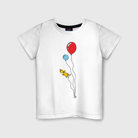 Детская футболка хлопок с принтом Воздушные шарики в Санкт-Петербурге, 100% хлопок | круглый вырез горловины, полуприлегающий силуэт, длина до линии бедер | воздушное настроениевоздушные шарики | праздник