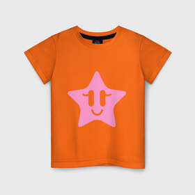 Детская футболка хлопок с принтом Скромная звездочка в Санкт-Петербурге, 100% хлопок | круглый вырез горловины, полуприлегающий силуэт, длина до линии бедер | 