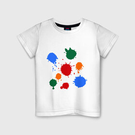 Детская футболка хлопок с принтом Краски в Санкт-Петербурге, 100% хлопок | круглый вырез горловины, полуприлегающий силуэт, длина до линии бедер | colors | клякса | кляксы | краски | цвета