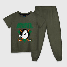 Детская пижама хлопок с принтом Anaheim Mighty Ducks (2) в Санкт-Петербурге, 100% хлопок |  брюки и футболка прямого кроя, без карманов, на брюках мягкая резинка на поясе и по низу штанин
 | nhl | лига | национальная лига | нхл | хокей | хоккей | хоккейная лига