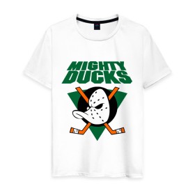 Мужская футболка хлопок с принтом Anaheim Mighty Ducks (2) в Санкт-Петербурге, 100% хлопок | прямой крой, круглый вырез горловины, длина до линии бедер, слегка спущенное плечо. | nhl | лига | национальная лига | нхл | хокей | хоккей | хоккейная лига