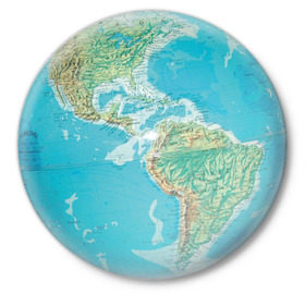 Значок с принтом Глобус в Санкт-Петербурге,  металл | круглая форма, металлическая застежка в виде булавки | Тематика изображения на принте: глобус | земной шар | карта | материки | планета