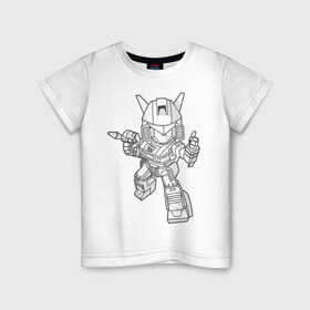 Детская футболка хлопок с принтом Робот (3) в Санкт-Петербурге, 100% хлопок | круглый вырез горловины, полуприлегающий силуэт, длина до линии бедер | robot | робот | трансформеры