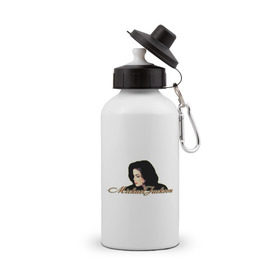 Бутылка спортивная с принтом Майкл Джексон в Санкт-Петербурге, металл | емкость — 500 мл, в комплекте две пластиковые крышки и карабин для крепления | Тематика изображения на принте: майкл джексон