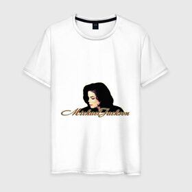 Мужская футболка хлопок с принтом Майкл Джексон в Санкт-Петербурге, 100% хлопок | прямой крой, круглый вырез горловины, длина до линии бедер, слегка спущенное плечо. | Тематика изображения на принте: майкл джексон