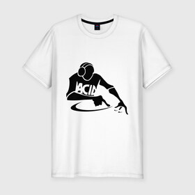 Мужская футболка премиум с принтом ACID DJ в Санкт-Петербурге, 92% хлопок, 8% лайкра | приталенный силуэт, круглый вырез ворота, длина до линии бедра, короткий рукав | Тематика изображения на принте: 
