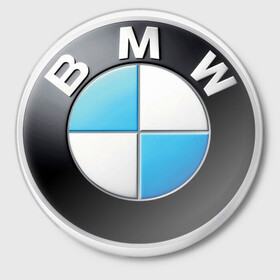 Значок с принтом BMW - эмблема в Санкт-Петербурге,  металл | круглая форма, металлическая застежка в виде булавки | Тематика изображения на принте: bmv | bmw | x5 | бмв | логотип