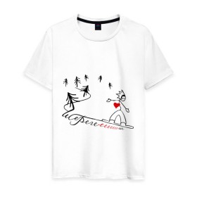 Мужская футболка хлопок с принтом Шерегеш (2) в Санкт-Петербурге, 100% хлопок | прямой крой, круглый вырез горловины, длина до линии бедер, слегка спущенное плечо. | sheregesh | гора | сердце | склон | шерегеш | шория