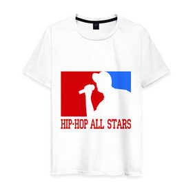 Мужская футболка хлопок с принтом Hip-hop all stars в Санкт-Петербурге, 100% хлопок | прямой крой, круглый вырез горловины, длина до линии бедер, слегка спущенное плечо. | хип хоп