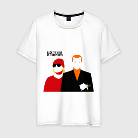 Мужская футболка хлопок с принтом Pet Shop Boys (1) в Санкт-Петербурге, 100% хлопок | прямой крой, круглый вырез горловины, длина до линии бедер, слегка спущенное плечо. | pet shop boys | pet shop boys   back to mineboys | shop boys | музыка | пет шоп бойс
